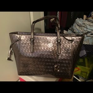 Silver Michael Kors purse